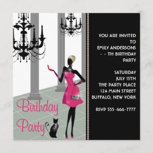 Invitation Robe habillée de lustre tout anniversaire de