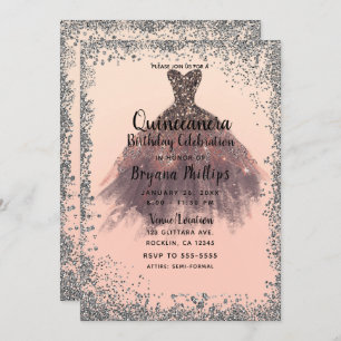 Invitation Robe habillée Quinceañera 15 de parties