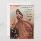 Invitation Robe longue métallique cuivre élégante (Devant)