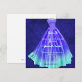 Invitation Robe longue Sweet 16 (Bleu) (Devant / Derrière)