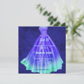 Invitation Robe longue Sweet 16 (Bleu) (Debout devant)