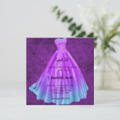 Invitation Robe longue Sweet 16 (pourpre) (Debout devant)