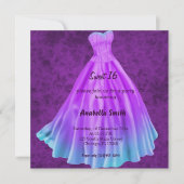 Invitation Robe longue Sweet 16 (pourpre) (Devant)