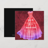 Invitation Robe longue Sweet 16 (Rouge) (Devant / Derrière)
