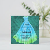 Invitation Robe longue Sweet 16 (Turquoise) (Debout devant)