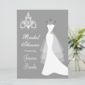 Invitation Robe, lustre à l'invitation grise de Fête de la (Debout devant)