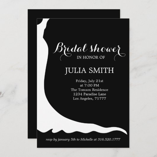 Invitation robe Mariage (Devant / Derrière)