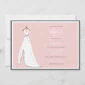 Invitation Robe Mariage Aquarelle Sur Fête des mariées Hanger (Devant)