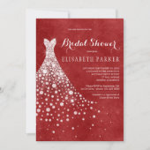 Invitation Robe Mariage blanche Fête des mariées bordeaux rou (Devant)