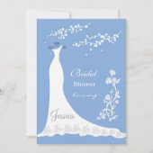 Invitation Robe mariage blanche, fleurir sur Fête de l'mariée (Devant)