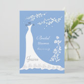 Invitation Robe mariage blanche, fleurir sur Fête de l'mariée (Debout devant)