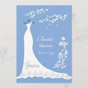 Invitation Robe mariage blanche, fleurir sur Fête de l'mariée
