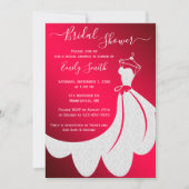 Invitation Robe Mariage blanche sur Fête des mariées rouge (Devant)