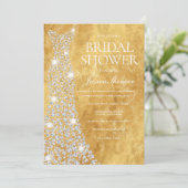 Invitation Robe Mariage diamant étincelante Parties scintilla (Debout devant)