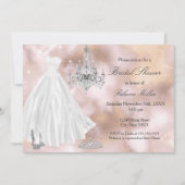 Invitation Robe Mariage Fête des mariées Marbre beige Blanc (Devant)