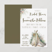 Invitation Robe Mariage Florale, Porte nuptiale, Fête des mar (Devant / Derrière)