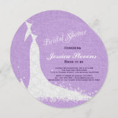 Invitation Robe Mariage Lin Violet Et Dentelle Blanche 2 (Devant / Derrière)