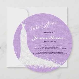 Invitation Robe Mariage Lin Violet Et Dentelle Blanche 2