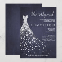 Robe mariage Marine Blue Chalkboard Douche par cou