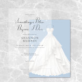 Invitation Robe Mariage moderne Bleu Arrière - plan douche