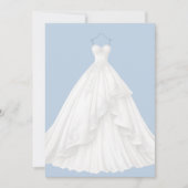 Invitation Robe Mariage moderne Bleu Arrière - plan douche (Devant)