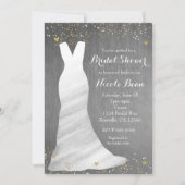 Invitation Robe Mariage moderne Confetti Coeurs Fête des mari (Devant)