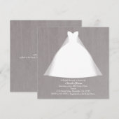 Invitation Robe mariage Moderne Glamour Fête des mariées Gris (Devant / Derrière)