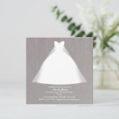 Invitation Robe mariage Moderne Glamour Fête des mariées Gris (Debout devant)