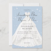 Invitation Robe Mariage moderne Quelque chose Blue Sparkle Do (Devant)