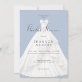 Invitation Robe Mariage moderne sur Fête des mariées bleue (Devant)