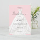 Invitation Robe Mariage moderne sur Fête des mariées rose (Debout devant)