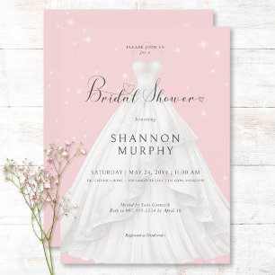 Invitation Robe Mariage moderne sur Fête des mariées rose éti
