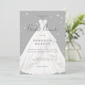 Invitation Robe Mariage moderne sur le brunch nuptial gris ét (Debout devant)