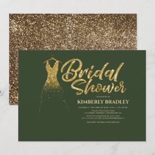 Invitation Robe Mariage Parties scintillant or Fête des marié