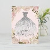 Invitation Robe mariage Rose Floral Fête des mariées Invitati (Debout devant)