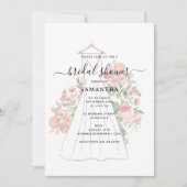 Invitation Robe Mariage tirée à la main Fête des mariées flor (Devant)