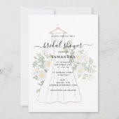 Invitation Robe Mariage tirée à la main Fête des mariées flor (Devant)