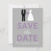 Invitation Robe mariage & Tuxedo Enregistrer La Date Annonce (Devant)