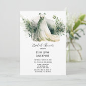 Invitation Robe mariage Verdure Fête des mariées aquarelle (Debout devant)