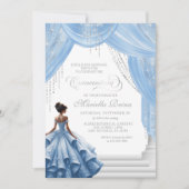 Invitation Robe moderne bleu bébé clair pour Quinceanera (Devant)