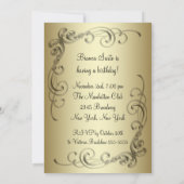 Invitation Robe noire Black Gold Womans 50e fête d'anniversai (Dos)