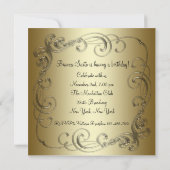 Invitation Robe noire Black Gold Womans 50e fête d'anniversai