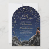Invitation Robe noire Céleste Quinceanera (Devant)