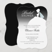 Invitation Robe noire et blanche élégante Baby Shower (Devant / Derrière)