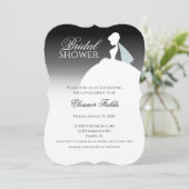 Invitation Robe noire et blanche élégante Baby Shower (Debout devant)