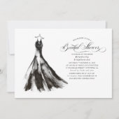Invitation Robe noire Fête des mariées mystique moderne (Devant)