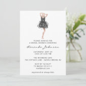 Invitation Robe noire grise pour fête de mariage 16 ans douce (Debout devant)