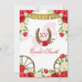 Invitation Robe noire occidentale et Rose rouge 15 Anos (Dos)