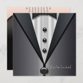 Invitation Robe noire sans bretelles Smoking noir pour soirée (Devant / Derrière)