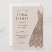 Invitation Robe nuptiale occidentale Cowgirl Chic Rustic Douc (Devant)